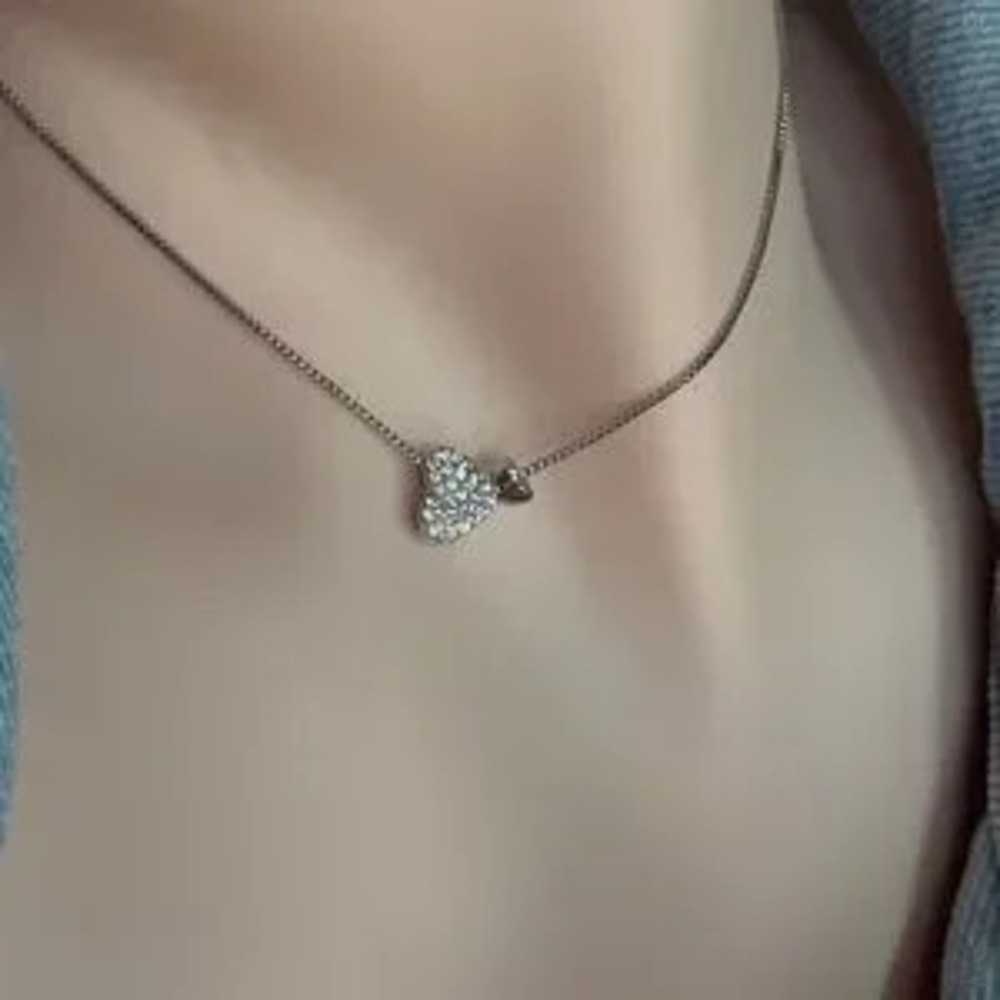 S925 Chic Silver Heart Pendant Necklace